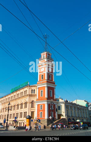 Duma tower (1804) in Italian style by Giacomo Ferrari, Nevsky Prospekt, central Saint Petersburg, Russia, Europe Stock Photo