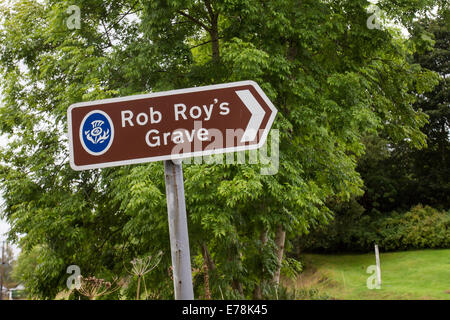 Rob Roy's Grave in the hamlet of Balquhidder above Loch Voil in Loch Lomond and The Trossachs National Park nr Glasgow Scotland Stock Photo