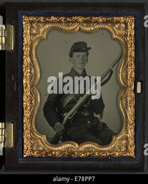 [Unidentified young soldier in Union uniform with musket] Stock Photo