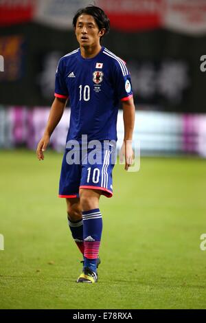 Hokkaido, Japan. 5th Sep, 2014. Ryota Morioka (JPN) Football/Soccer : Kirin Challenge Cup 2014 match between Japan 0-2 Uruguay at Sapporo Dome in Hokkaido, Japan . © Kenzaburo Matsuoka/AFLO/Alamy Live News Stock Photo