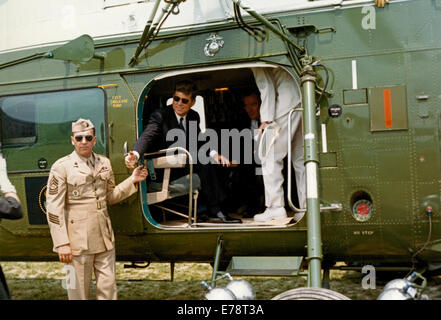 President John F Kennedy En Route to the Commencement Ceremony Stock Photo
