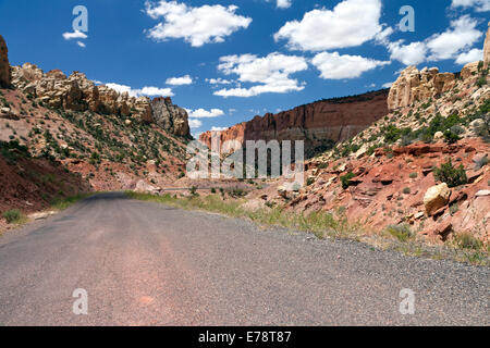 Burr trail road through Long Canyon in the Grand Staircase Escalante National Monument. Stock Photo