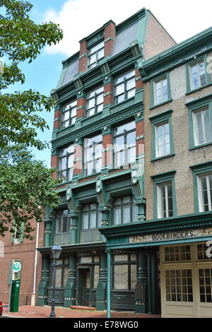 One of 5 adjacent buildings on Walnut Street in Philadelphia that used to be part of the 'Old Original Bookbinder's' restaurant. Restaurant is now out of business Stock Photo