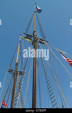 Tall ships mast and rope ladders at the 30th Annual Toshiba Tall Ships Festival in Dana Point Harbor California Stock Photo