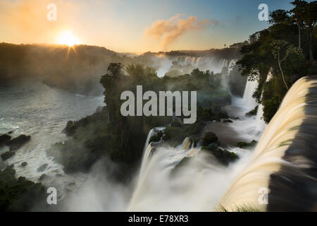 Iguazu Falls at dawn, Argentina Stock Photo