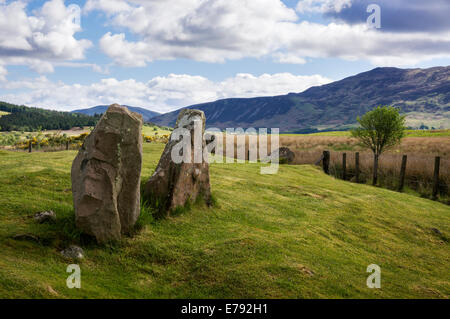 One of several stone circles on Machrie Moor, Isle of Arran. Stock Photo