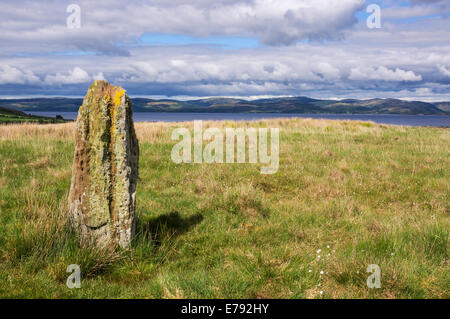 One of several stone circles on Machrie Moor, Isle of Arran. Stock Photo