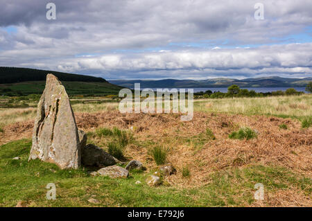 One of several stone circles on Machrie Moor, Isle of Arran. Stock Photo
