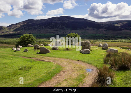 One of several stone circles on Machrie Moor, Isle of Arran. Stock Photo