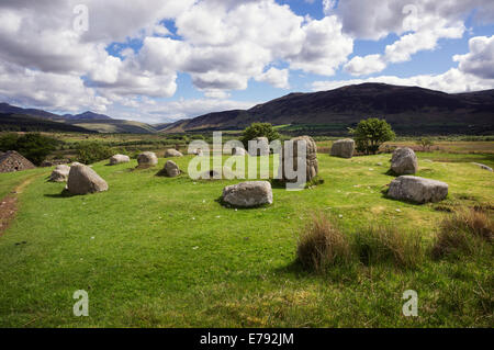 One of several stone circles on Machrie Moor, Isle of Arran. Stock Photo