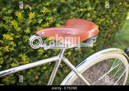 Vintage Brooks Leather Saddle Pashley Bicycle Bike Stock Photo