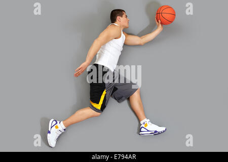 Guy passing the ball, the above view Stock Photo