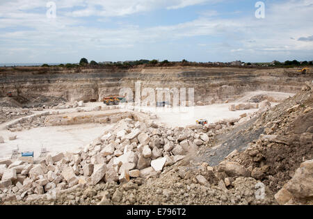 Working quarry, Isle of Portland, Dorset, England Stock Photo