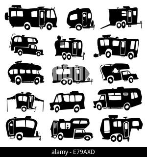 Recreational Vehicles Icons Stock Photo