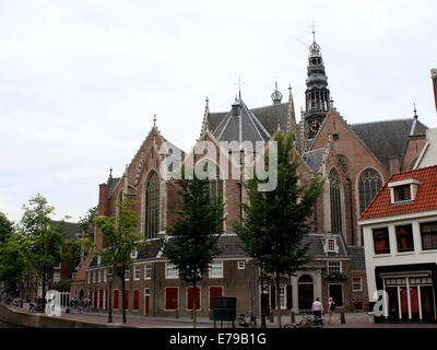 Medieval Oude Kerk (Old Church, 1306), the oldest remaining church in Amsterdam, The Netherlands Stock Photo