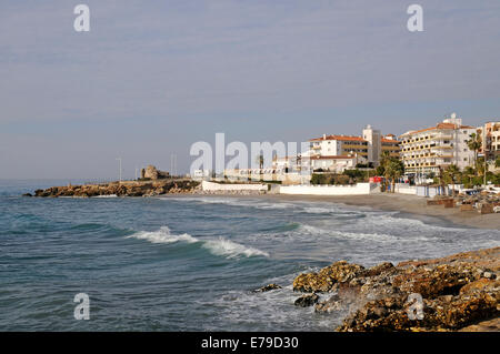 Playa El Salón, beach, Nerja, Málaga Province, Costa del Sol, Andalusia, Spain Stock Photo
