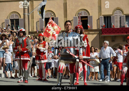 Palio horse race, the Corteo Storico parade before the race, Piazza del Duomo, Siena, Tuscany, Italy, Europe Stock Photo