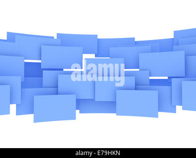 3d blue digital squares isolated on white background. Design elements Stock Photo