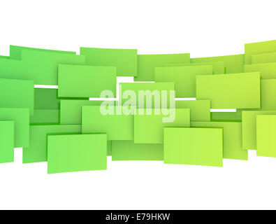 Green 3d squares isolated on white background Stock Photo