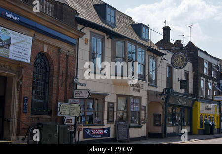 Exterior of the George Hotel, High Street, Ramsey, Cambridgeshire, England Stock Photo