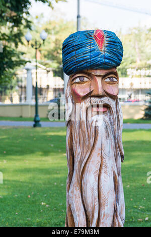 A wood sculpture in a park for fun kids Stock Photo