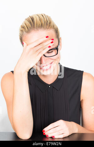 Happy Relaxed Elegant Business Woman Walking and Buttoning Black Suit.  Stock Image - Image of female, achievement: 142198409