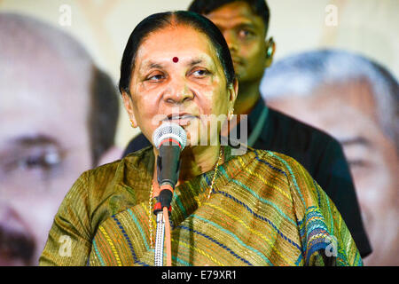 Gujarat, India. 10th Sep, 2014. Chief Minister Anandi Patel says for next 50 years, no one is capable to fit in PM Shri Narendra Modi’s shoes,during event  in Maninagar,Ahmedabad, India. Credit:  Nisarg Lakhmani/Alamy Live News Stock Photo