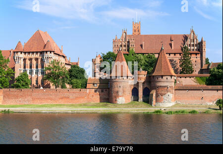 Medieval Malbork Castle. Main fortress of the Teutonic Knights Stock Photo