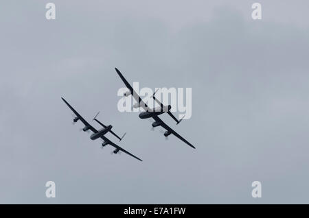 Lancaster Bombers Display at Portrush Airshow 2014 Stock Photo