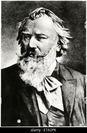 Johannes Brahms (1833-1897), German Composer, French Postcard Stock Photo