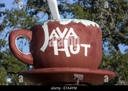 Java hut sign, Pipe Creek Texas Stock Photo - Alamy