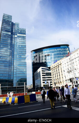 Financial district in Brussels city center. Stock Photo