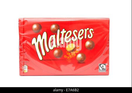 A box of maltesers on a white studio background Stock Photo