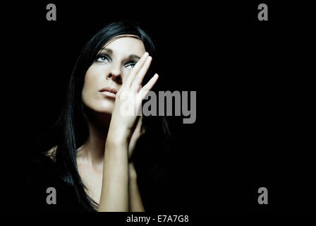 Female Hand. Close Up Of Beautiful Female Hand Finger Pointing Or 