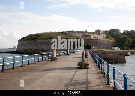 Perimeter defensive walls to Nothe Fort built in 1872 Weymouth, Dorset, England Stock Photo