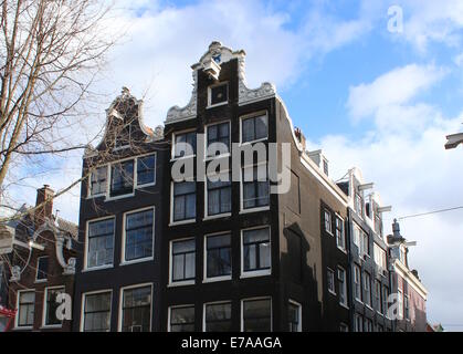 Herengracht canal at corner with  Wijde Heisteeg Stock Photo