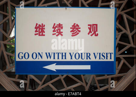 Chinese tourist sign Stock Photo