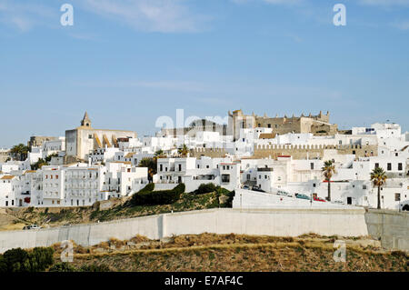 View of the town of Vejer de la Frontera, Cadiz Province, Costa de la Luz, Andalusia, Spain Stock Photo