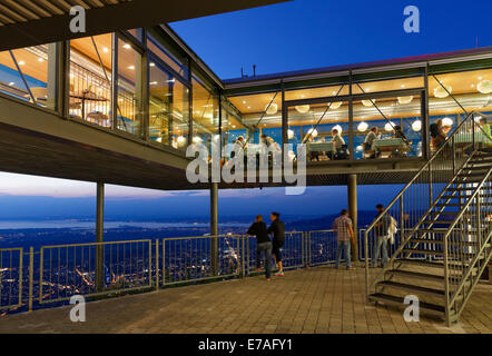 Panoramarestaurant Karren restaurant, Lake Constace at the back, Dornbirn, Vorarlberg, Rhine Valley, Austria Stock Photo