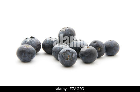 fresh ripe blueberries isolated on white background Stock Photo