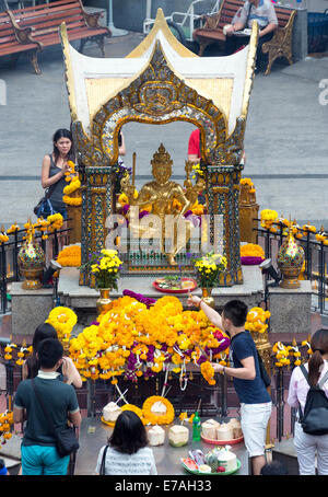 The famous Erawan Shrine in Bangkok, Thailand. Stock Photo