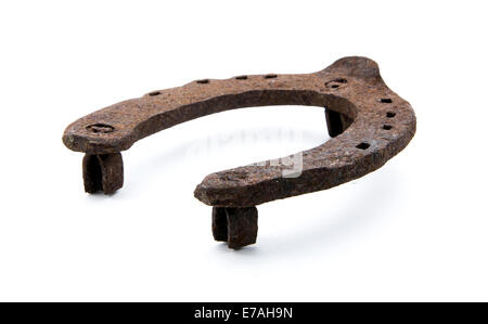 old rusty horseshoe isolated on white background Stock Photo