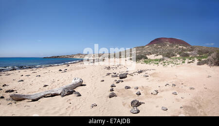 La Graciosa - Wild sand beach at Playa Francesa Stock Photo