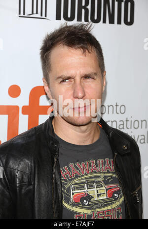 Toronto, Canada. 10th Sep, 2014. Actor Sam Rockwell attends the photocall of 'Laggies' during the 39th Toronto International Film Festival (TIFF) in Toronto, Canada, 10 September 2014. Photo: Hubert Boesl - NO WIRE SERVICE -/dpa/Alamy Live News Stock Photo