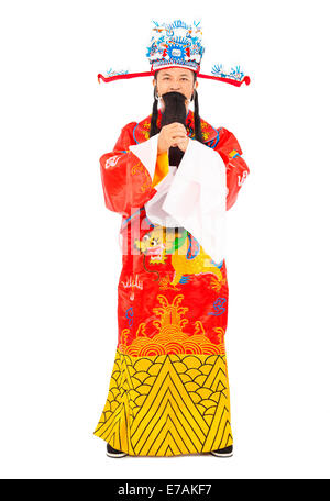 Chinese New Year!  god of wealth make a greeting gesture Stock Photo