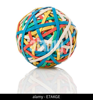 Rubber band ball isolated on white background Stock Photo