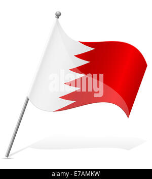 flag of Bahrain illustration isolated on white background Stock Photo