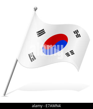 flag of South Korea illustration isolated on white background Stock Photo