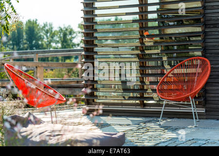 Terrace with two armchairs Stock Photo