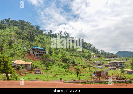 Houses in construction the Freetown peninsula, Sierra Leone Stock Photo